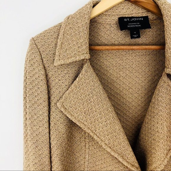 St. John Jackets & Blazers - St. John gold metallic moto jacket